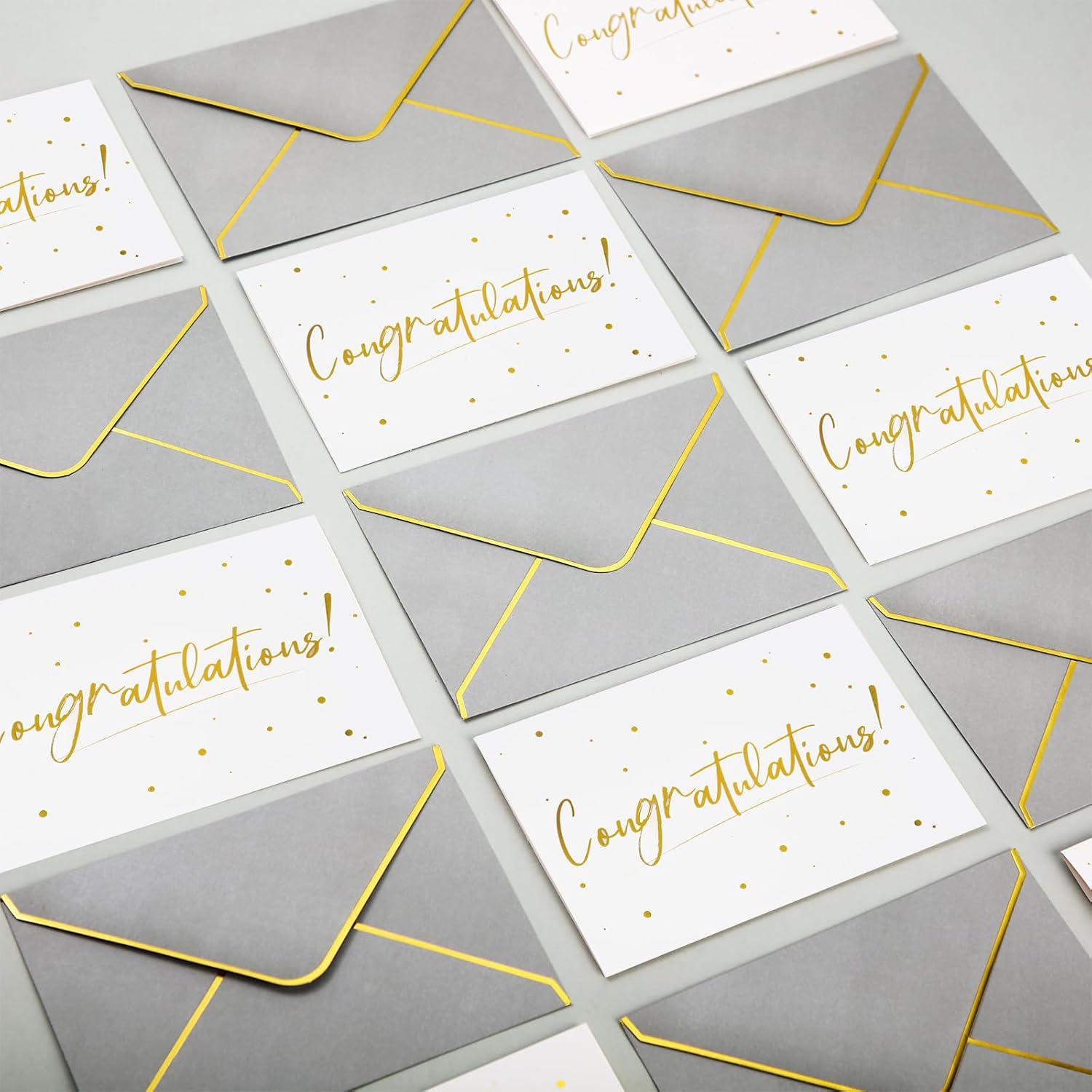 100 Pack Congratulations Cards With Envelopes All Occasion Congrats Greeting Card For Engagement,Business,Baby Shower,Wedding Graduation Party, 4 X 6 In (Gray)(Gray)