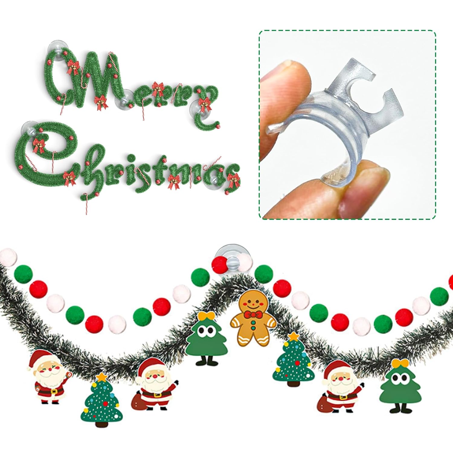 120Pcs Mini Christmas Light Suction Cups,Small Holiday Light String Hooks Holders, Clear Rope Light Caddy Window Glass Suction Cup Clips Hang Seasonal Lights & Xmas Decorations