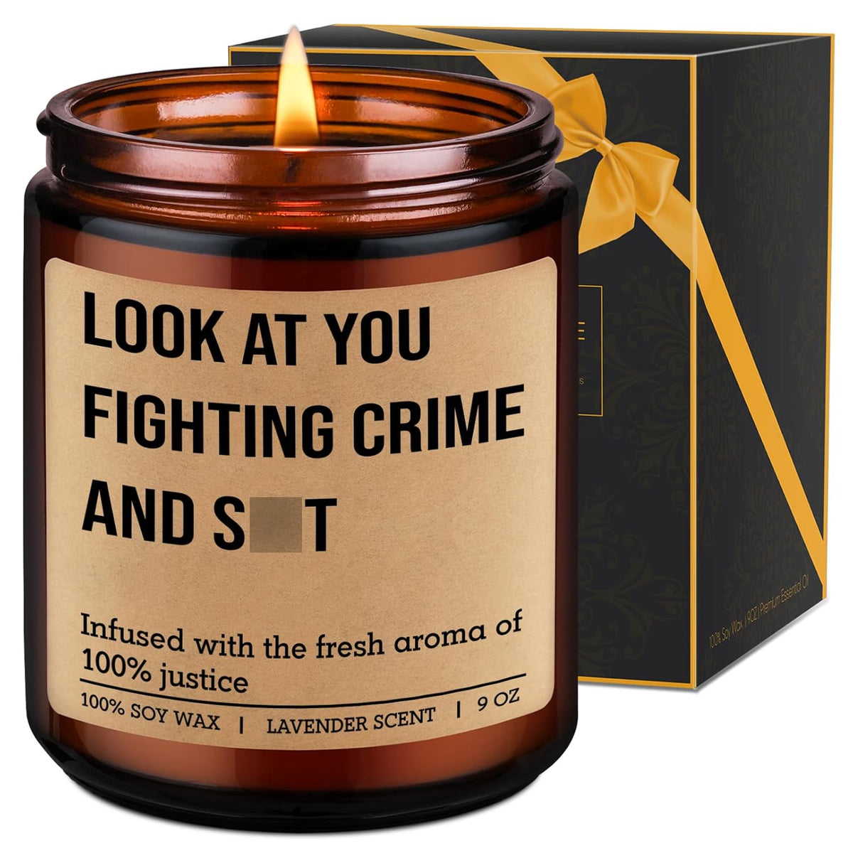 Cop Candle, Police Officer Gifts, Police Academy Graduation, Law Enforcement Gifts - Graduation, Valentines, Appreciation Present For Law Enforcement Men, Security Guard, Detective, Cop Friend