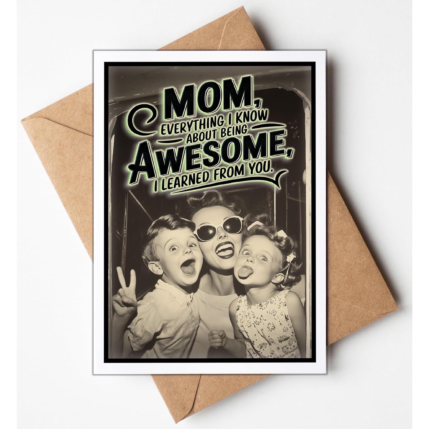 - Funny Mothers Day Card From Son (Handmade In Usa) - Funny Mothers Day Cards From Daughter, Thoughtful Gift For Mom (5X7 Inch, Blank Inside) With Kraft Envelope (Peel-Seal)