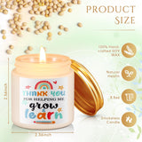 12 Pcs Teacher Appreciation Gift For Graduation End Of The Year, 3. 5Oz Scented Soy Wax Fragrance Thank You Candle Gift Aromatherapy Jar Inspirational Candle, 12 Style(Rainbow, White)