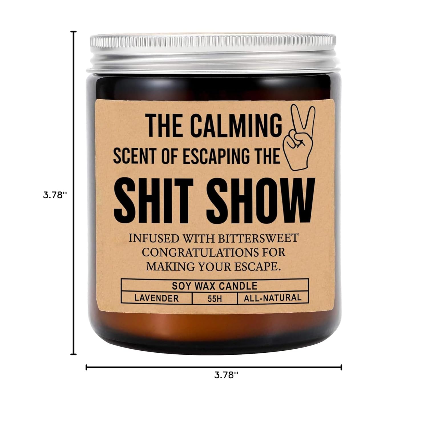 The Calming Scent Of Escaping The Shit Show - Funny Coworker Farewell Candle - Lavender Scented Soy Wax Candle Gift For Friend Leaving Job