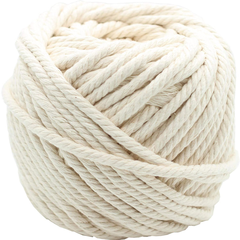 164Ft Natural Cotton Rope Cord 1/4 Inch Thick For Making Rope Wrapped Jars, Va