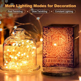 20 Pack Battery Operated Fairy Lights 7FT 20 LED Warm White Mini String Lights 3 Modes Waterproof for Mason Jars Wedding Decor