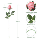 12Pcs Deep Pink Roses Artificial Flowers – Realistic Silk Velvet Fake Flowers With Long Stems For Valentines Day Wedding Bouquets Home Decoration Party Centrepieces & Diy Floral Arrangements
