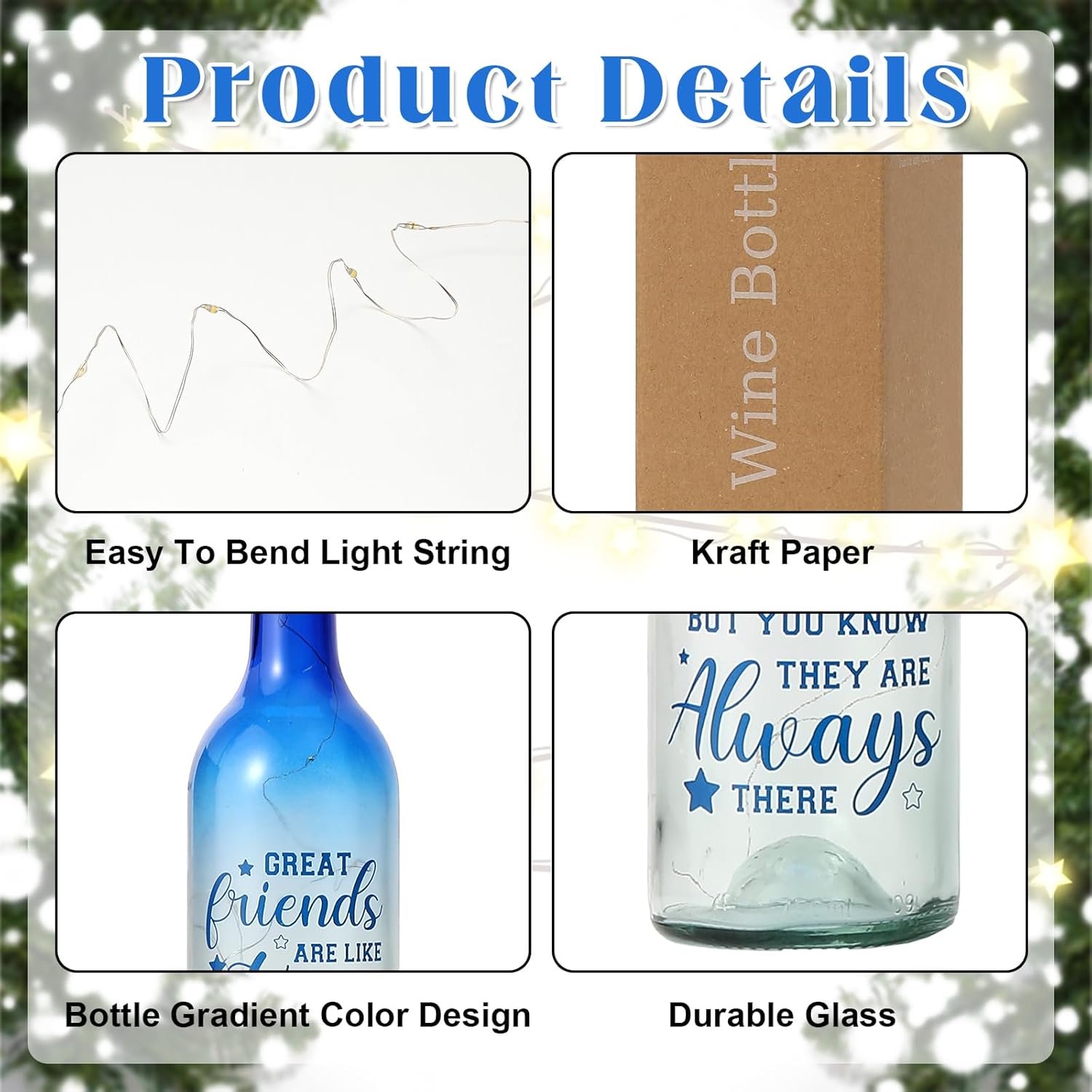 Christmas Gifts For Friends Light Up Lamp Decor For Home Decorations Wine Bottle Lights With Cork Message In A Bottle Ki