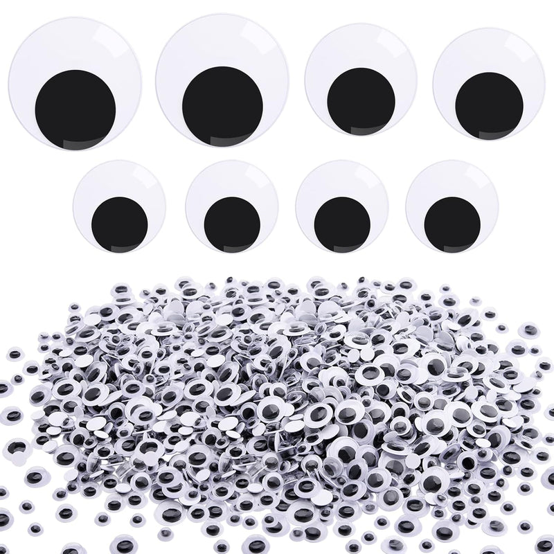 1008 Pieces Wiggle Eyes With Self Adhesive Mixed Assorted Sizes For Diy Crafts