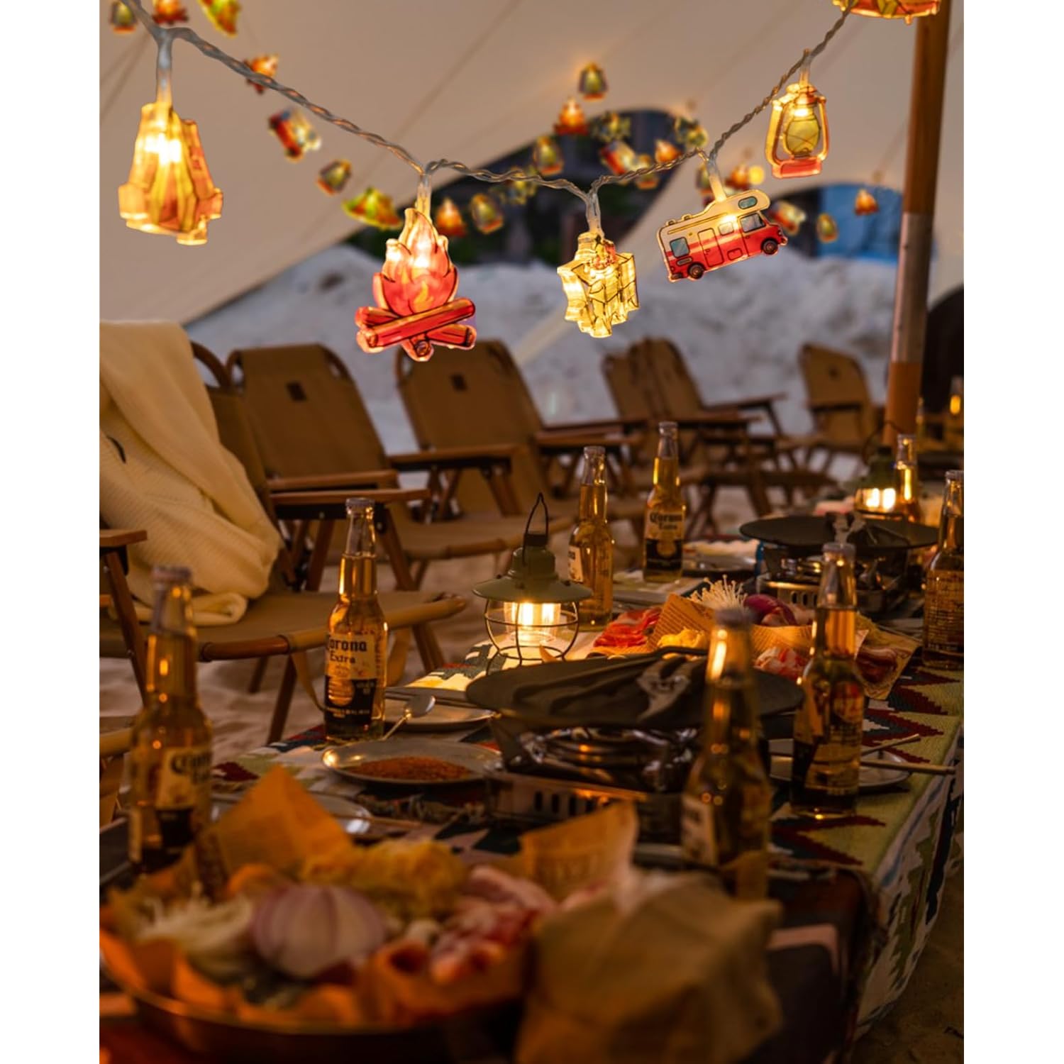 20 Led Camping String Lights - Battery And Usb Operated, Mini Kerosene Waterproof Outdoor String Lights Perfect For Camp
