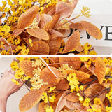 8 Bundle Artificial Flowers With Eucalyptus, 19.6" Fake Flowers Fall Decor Mixed Silk Faux Flower For Autumn Vase Centerpiece Table Wedding Party Home Decor Floral Arrangements, Yellow