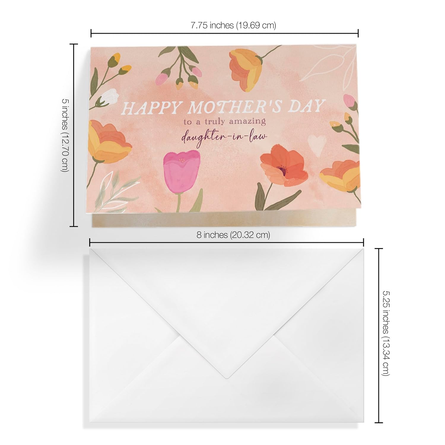 Mothers Day Card For Daughter-In-Law | Painted Poppies + Tulips | Your Card Helps Animals In Need | 5”X7.5” | Single Card + Envelope | Female Owned Small Business Made In Usa | Mddaulaw4