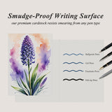 Elegant Blank Inside Greeting Card With Envelope, 5X7 Inch Watercolor Hyacinth Card – All Occasion, Birthday, Sympathy, Thank You - Single Card