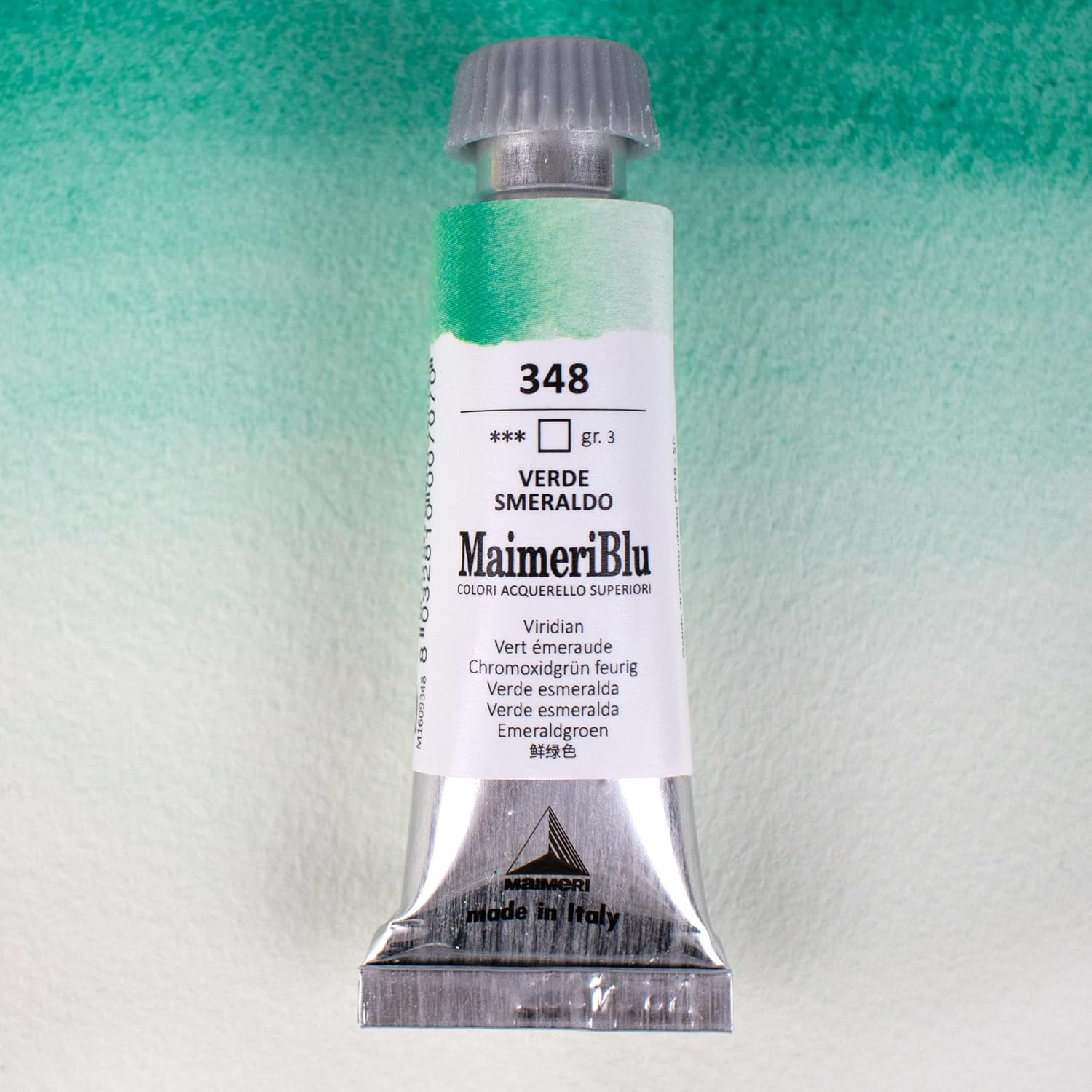MaimeriBlu 12ml Single-Pigment Watercolor Paint - Viridian PG18 Professional Watercolor Paint - Lightfast and Transparent Watercolor Paint Tube for Artists