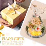 Gifts For Mom Birthday Gifts For Women Preserved Rose In Glass Angel Figurines Forever Fresh Flowers For Delivery Valentines Day & Mothers Day Eternal Roses For Grandma Wife Daughter