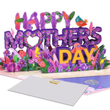 Mother’S Day 3D Pop Up Card, Happy Mother’S Day Card With Floral Garden Flowers Tulips Roses Daisy Bird, Elegant Greeting Card For Mom Stepmother Wife Grandma Sister Aunt Includes Envelope Blank Note Card