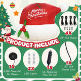 6Ft Inflatable Outdoor Decoration, Santa Hat Christmas Blow Up With Led Lights For Car Roof Xmas
