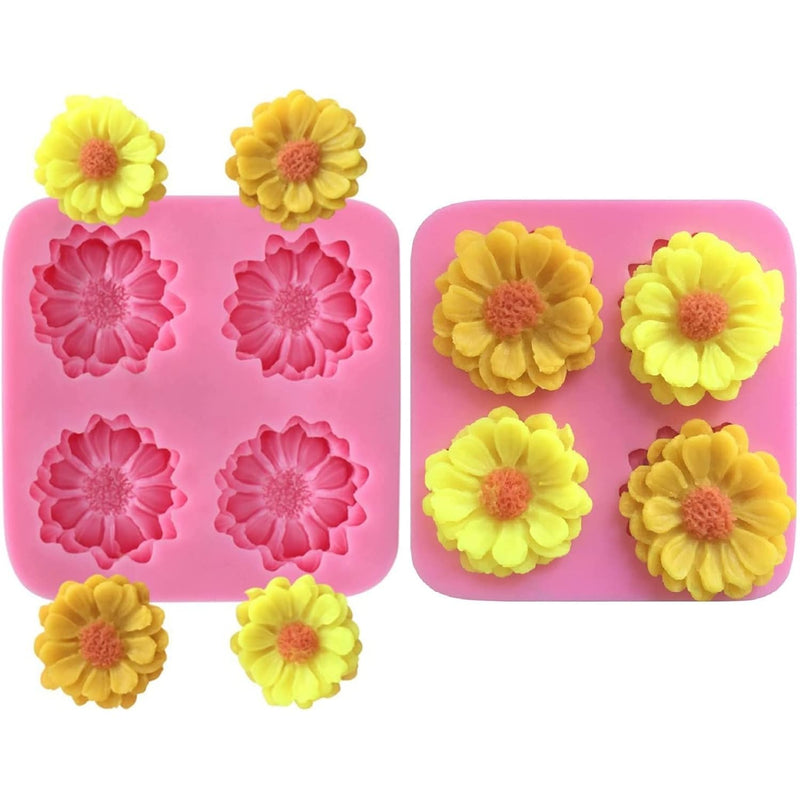 Flower Silicone Fondant Mold, Chrysanthemum Daisy Flower Silicone Mold For Cak