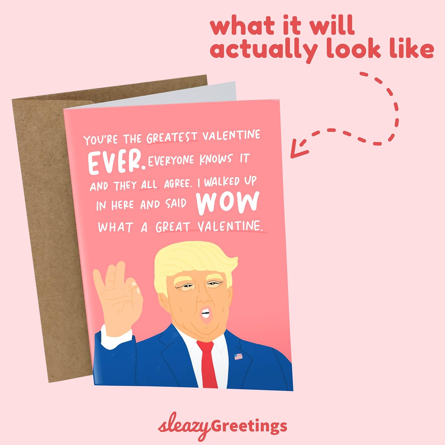 Donald Trump Funny Valentine'S Day Card For Men Women Him Her | Funny Vday Card For Husband Wife | Trump Greatest Valentine Ever Card