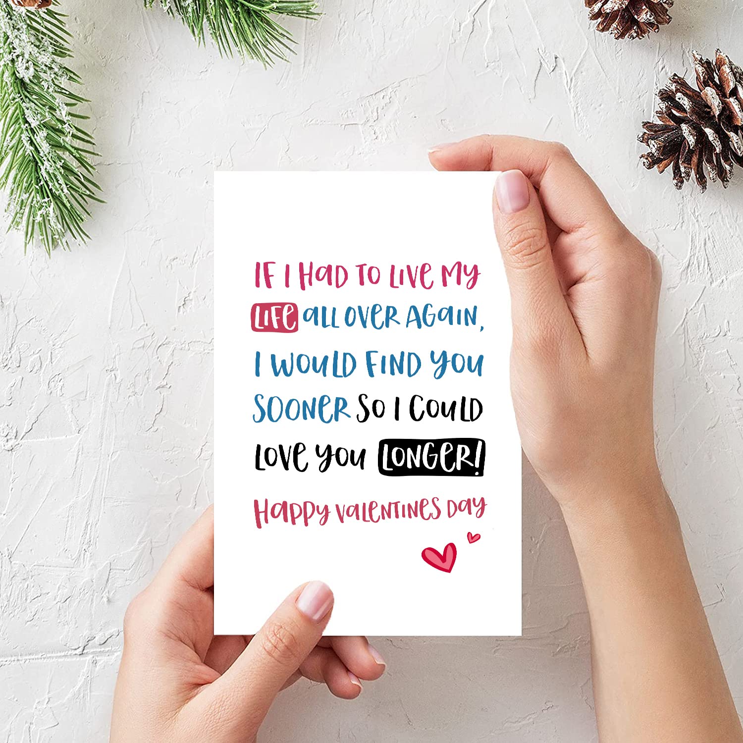 Romantic Love Poem Valentine'S Day Card, Sweet Valentines Day Card For Him Her, If I Had To Live My Life All Over Again...