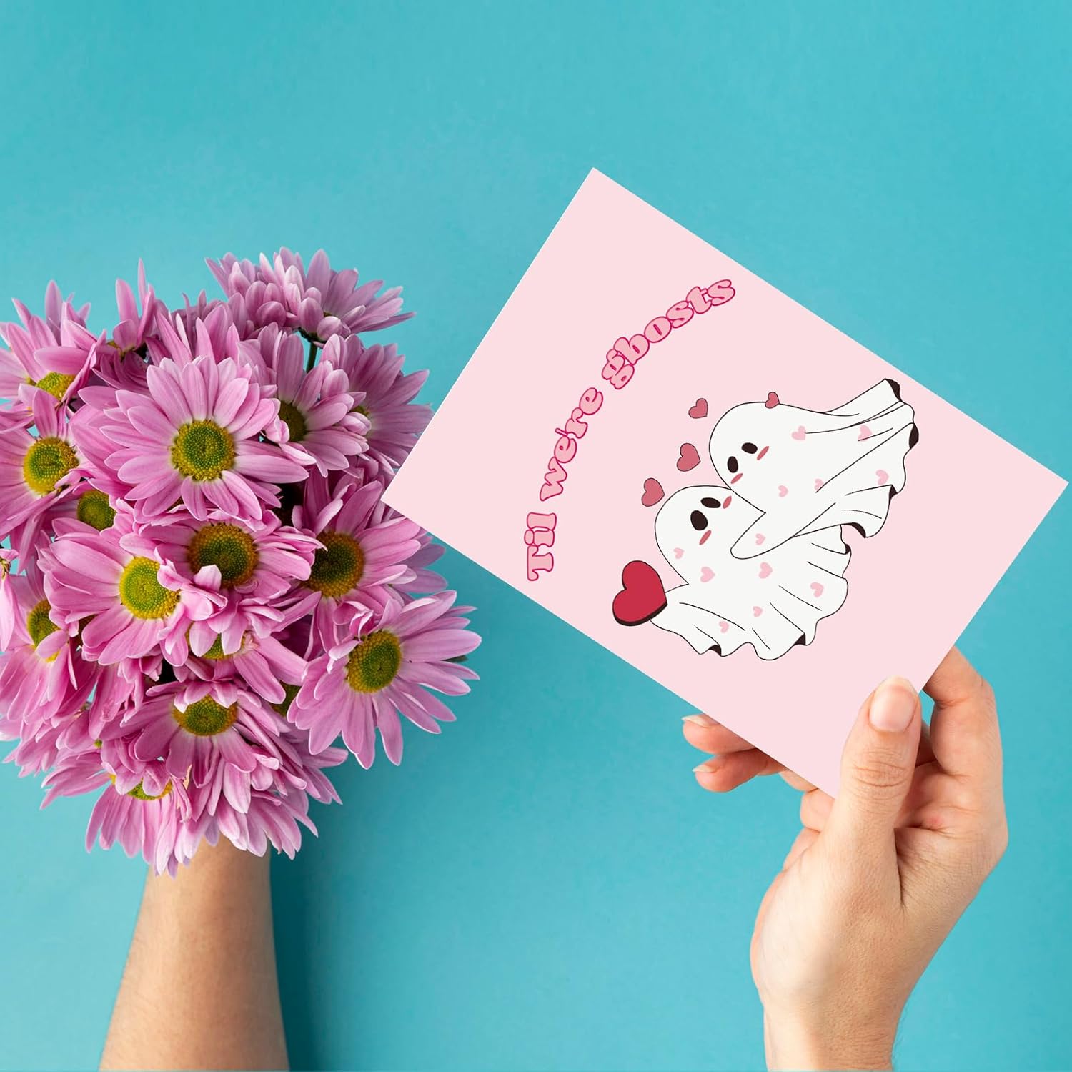 Funny Spooky Ghosts Valentine'S Day Card For Him Her, Sweet Valentine'S Day&Anniversary Card For Husband Wife Boyfriend Girlfriend Partner, Unique I Love You Gift For Women Men