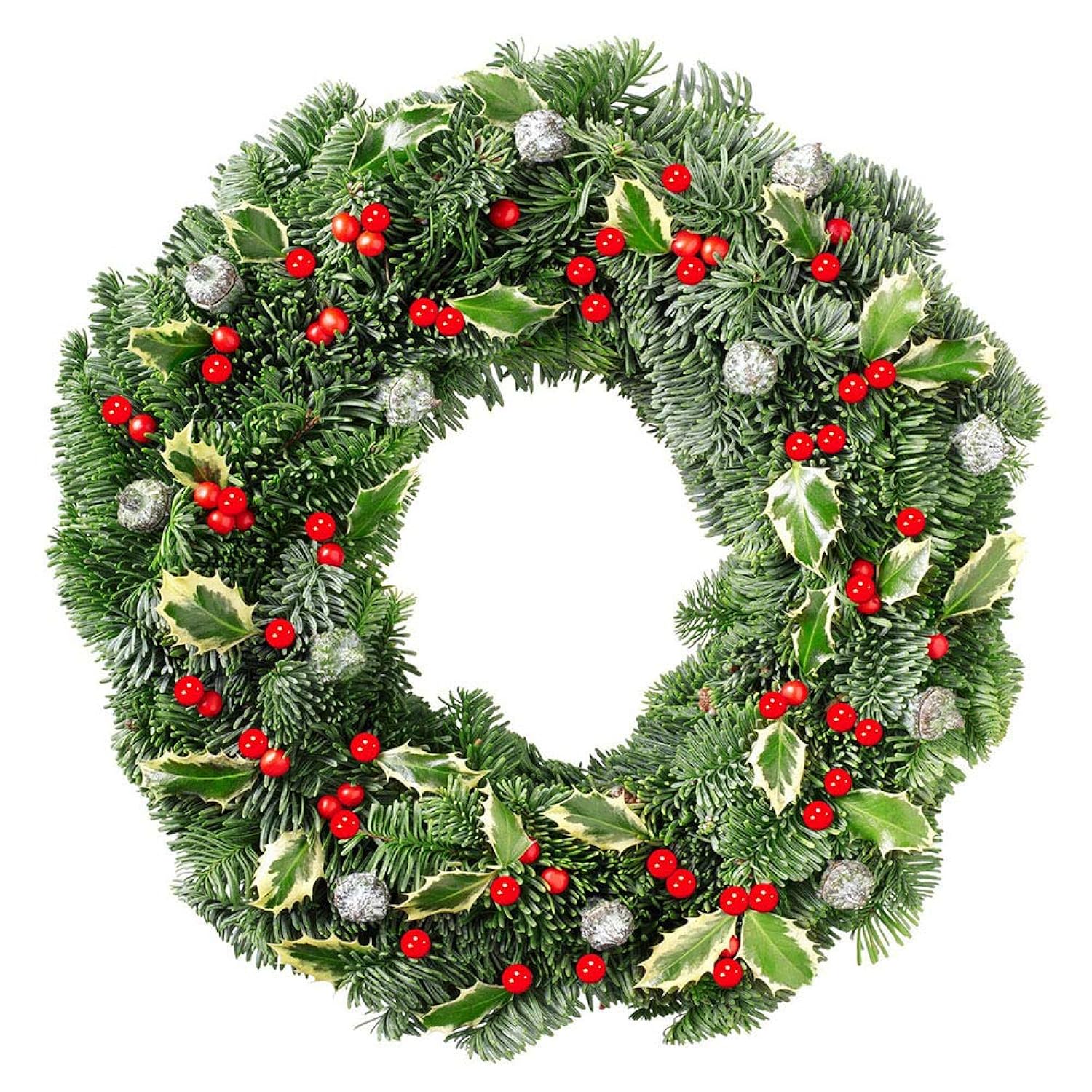 Artificial Holly Berries, 10 Mm Fake Berries Decor On Wire For Christmas Tree Decorations Flower Wreath Diy Craft Use 300 Pieces (Red)