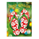 Island Heritage Boxed Hawaiian Christmas Cards - Santa's Slippah (Slippers/Flip Flops) - 12 cards & 13 envelopes