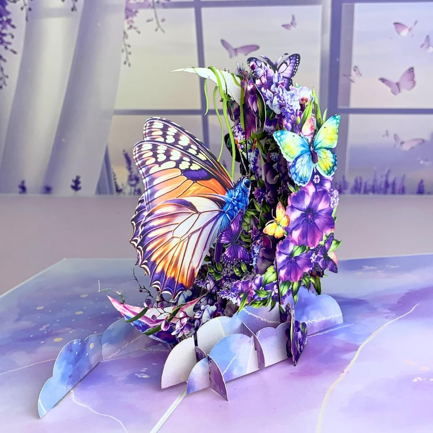 Butterfly Birthday Card, Mothers Day Pop Up Card For Mom, Wife, Grandma, Pop Up Birthday Cards For Women, Purple Butterfly, 3D Greeting Cards For All Occasion - Get Well, Thank You