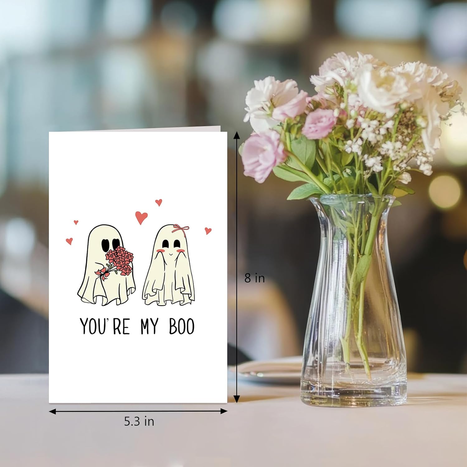 Cute Ghost Birthday Card For Husband Wife, Goth Anniversary Card, Valentine'S Day Cards For Girlfriend Boyfriend, Romantic Love Cards Gift, You'Re My Boo