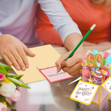 Pink 3D 60Th Birthday Greeting Card With Envelope, Unique Handmade 60Th Birthday Gift Box Card For Her Women Mom Wife Sister Grandmother