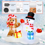 Christmas Outdoor Inflatables, 4Ft Blow Up Christmas Decorations Outdoor, Holiday Inflatable Gingerbread Man And Snowman