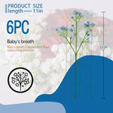 6 Pcs Babys Breath Artificial Flowers, Fake Babys Breath Flowers For Wedding Floral Arrangement Party Decor, Blue