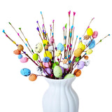 33Pcs Artificial Easter Spray Vine With Pastel Easter Eggs And Berries - Decorative Spring Floral Stems - Easter Egg Twig Branches For Floral Arrangement - Centerpiece Wreath Decoration