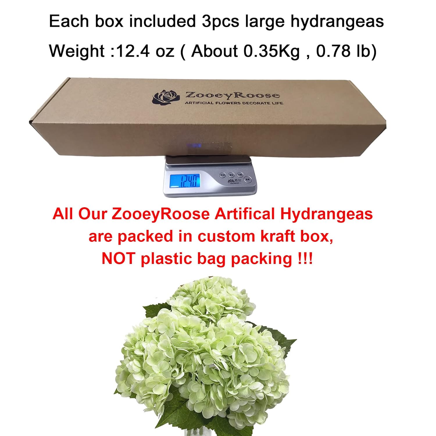 3Pcs Hydrangea Artificial Flowers 21" Lifelike Fake Large Real Touch Hydrangea Pink Flower For Wedding Decoration Bride Bouquet Floral Home Decor Table Centerpieces (Light Green)