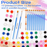 Mini Acrylic Paint Set,12 Set Washable Filled Paint Sets In 8 Colors,Acrylic Paint Strips With 23 Paint Brushes,For Art Craft Home Birthday Party Favors
