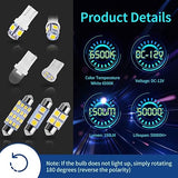 42 Piece Interior Car LED Light Bulb Kit Super Bright White Dome Map License Plate Trunk Courtesy Lights