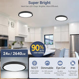 6 Pack 12 Inch LED Ceiling Lights 2640LM 5CCT Dimmable Black Flush Mount