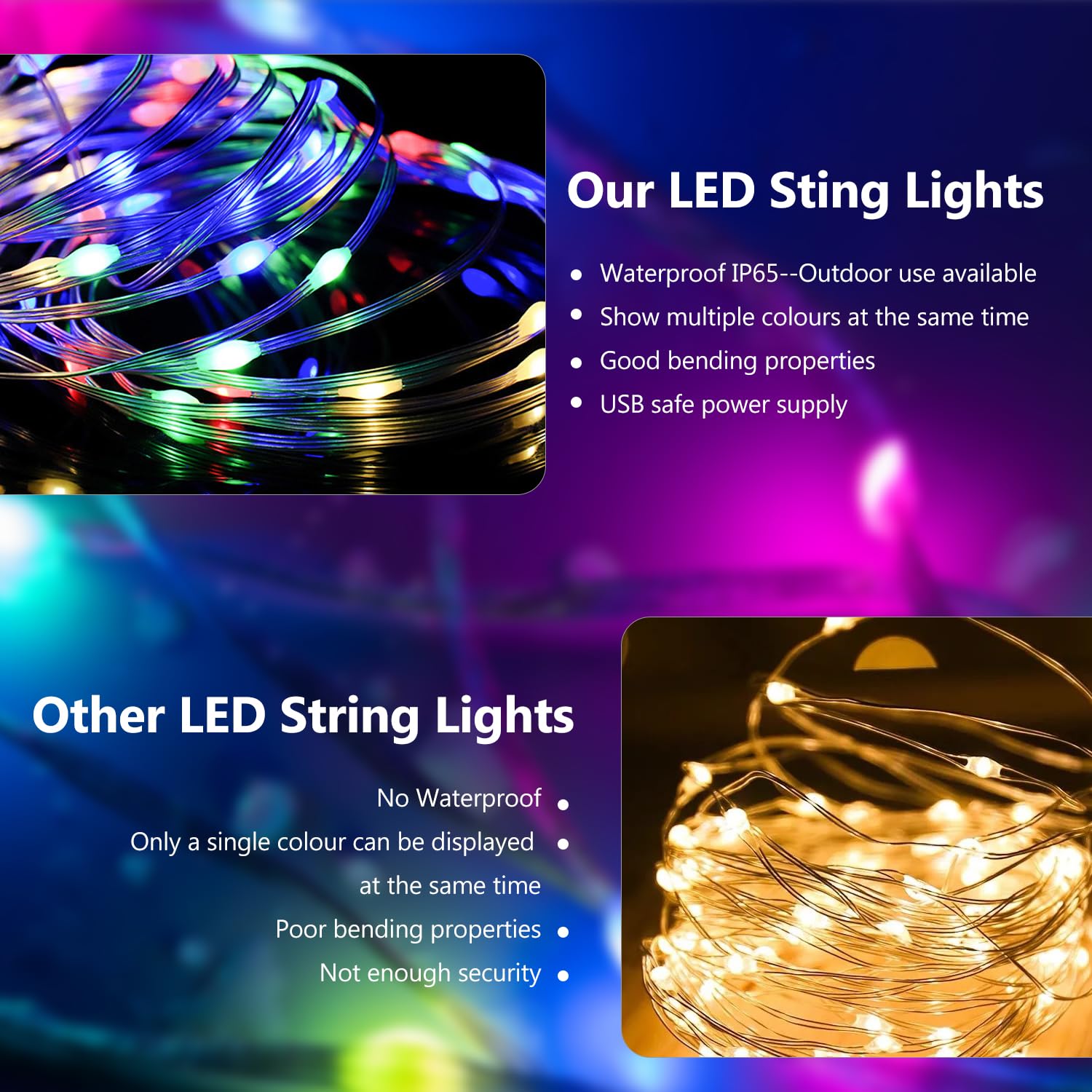 Led Christmas Lights 65.6Ft, Smart Iic Rgb Fairy Lights 200 Leds, Ip65 Waterproof, App Supports Music Sync, Christmas De