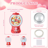 48 Pack Valentine'S Day Cards For Kids Valentines Bubble Gum Machine Candy Cards Set With Plastic Dome Diy Valentine Exchange Gifts For Boys Girls Toddler School Classrooms Rewards Party Favors