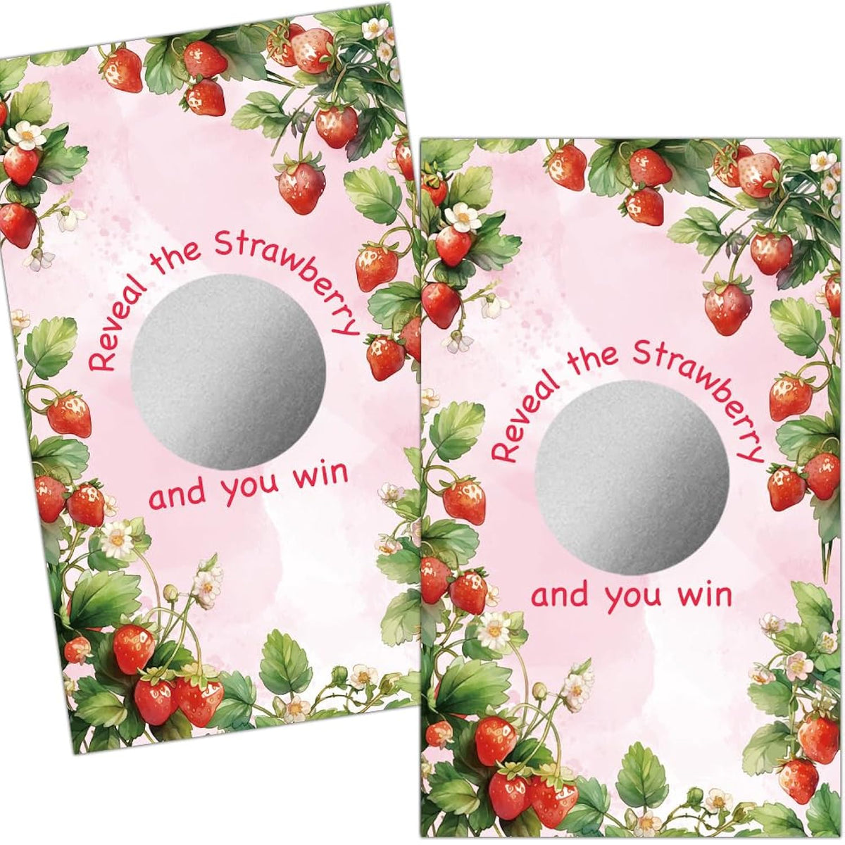 50 Pack Reveal The Strawberry Theme Scratch Off Game, Scratch Card For Strawberry Baby Shower Decorations, Pink Wedding Activity, Gender Neutral Party Favor, Birthday Party Game