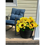 Sunflowers Artificial Flowers 4 Pcs Artificial Flowers For Outdoors Fake Sunflowers With Daisy Mums Summer Cemetery Flowers For Indoor Home Wedding Kitchen Window Porch Hanging Planter