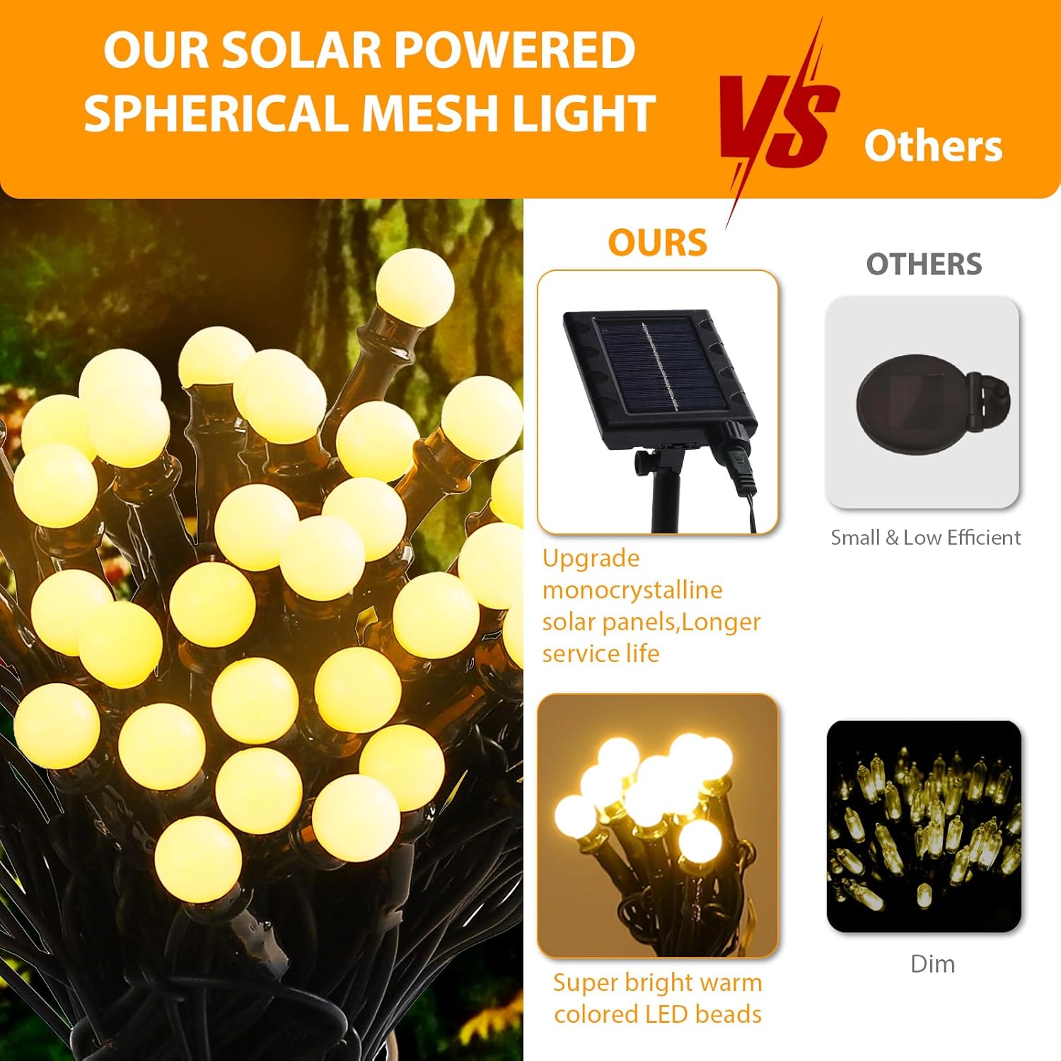 Solar Christmas Lights Outdoor Waterproof, 100Led 5Ftx5Ft 8 Modes With Remote Connectable Net Christmas Lights For Bushe
