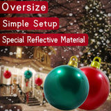 Christmas Decorations Inflatable Balls Outdoor, Large Modern 24 Inches Christmas Ornaments Indoor, Reusable Blow Up Yard