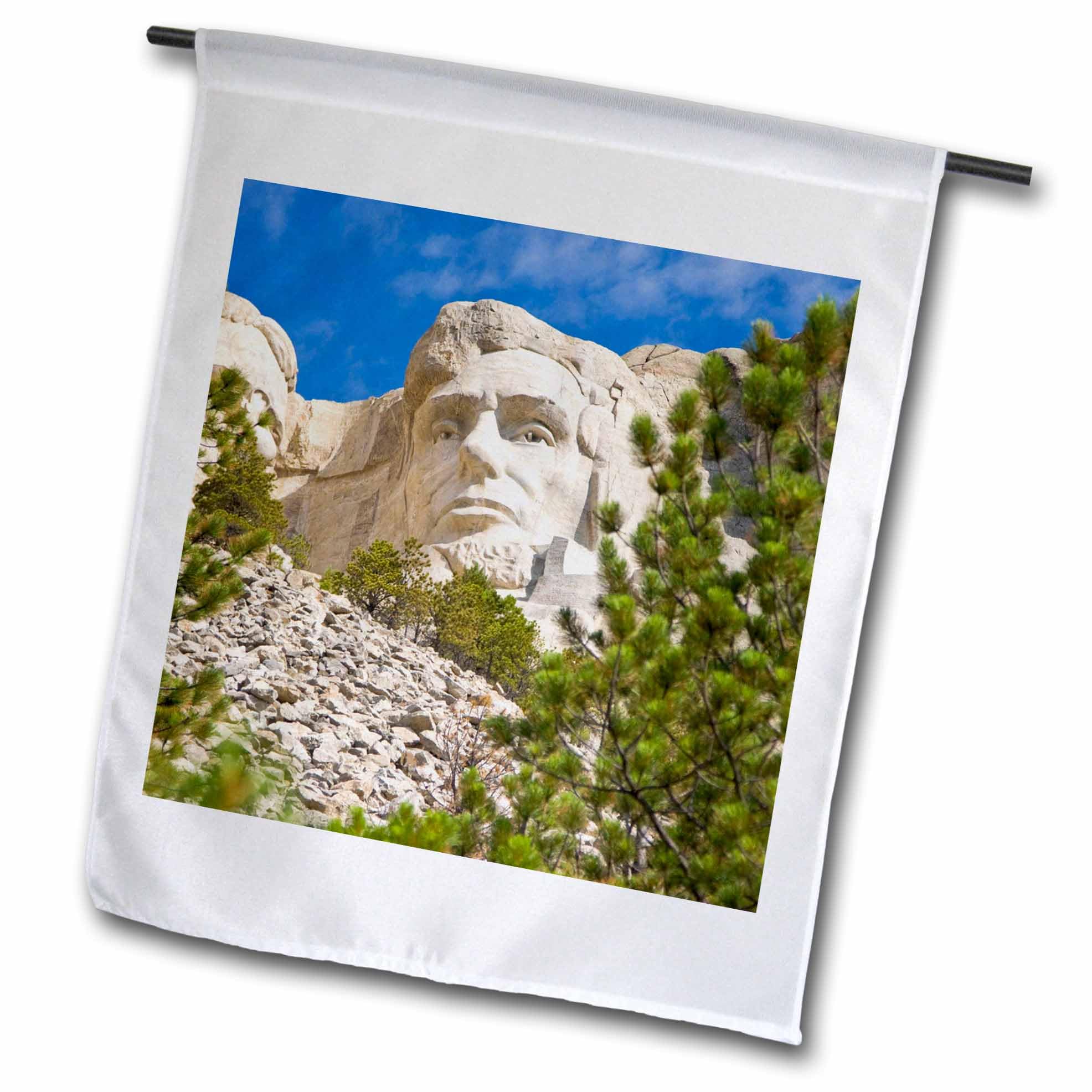 3dRose Abraham Lincoln, Mount Rushmore, South 12 x 18 inch Garden Flag
