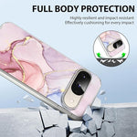 Pixel 9 Case 6.3", Pink Marble, Soft TPU, Slim Shockproof, 2024, for Women