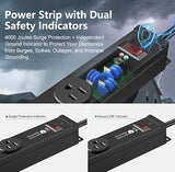 4000J Surge Protector Power Strip Heavy Duty Metal 6 Ft 14AWG Extension Cord