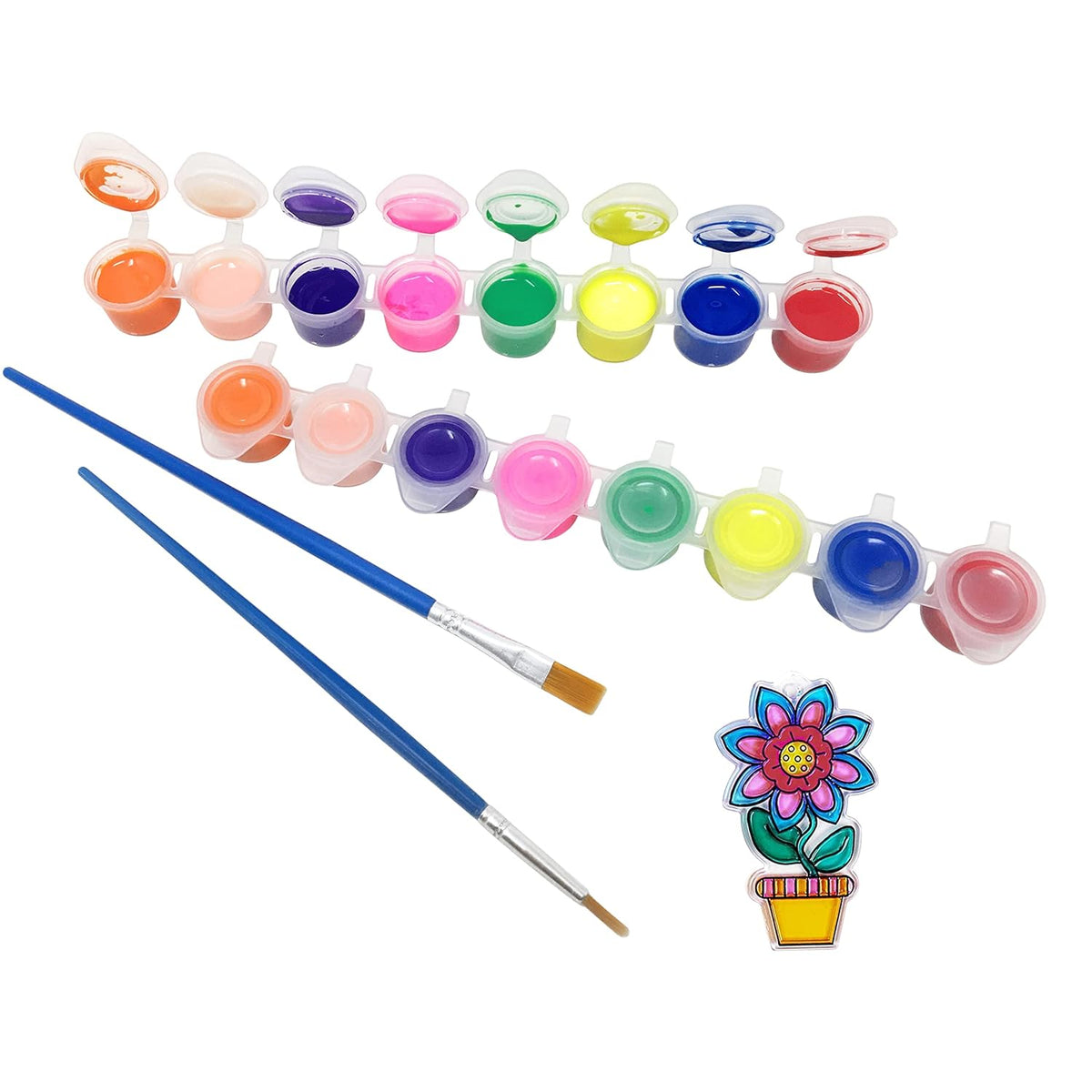 Suncatcher Paint - 2 Strips + 2 Brushes - Stained Glass Window Art Paint Craft Transparent Sun Catcher Paint Set