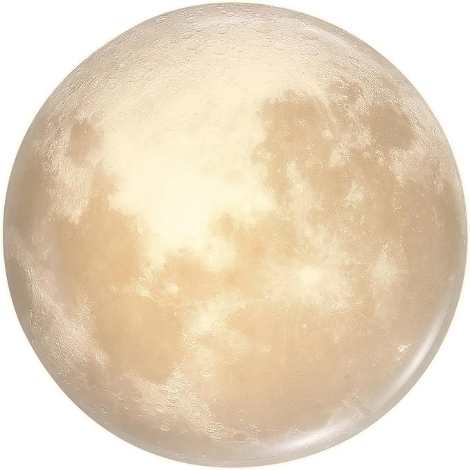 15 Inch 3D Moon LED Ceiling Light 5CCT Adjustable Flush Mount Fixture