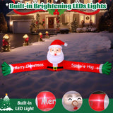 10Ft Christmas Santa Claus Long Arm Inflatables Outdoor Decorations, Christmas Blow Up Hug Santa Claus Decoration With 5