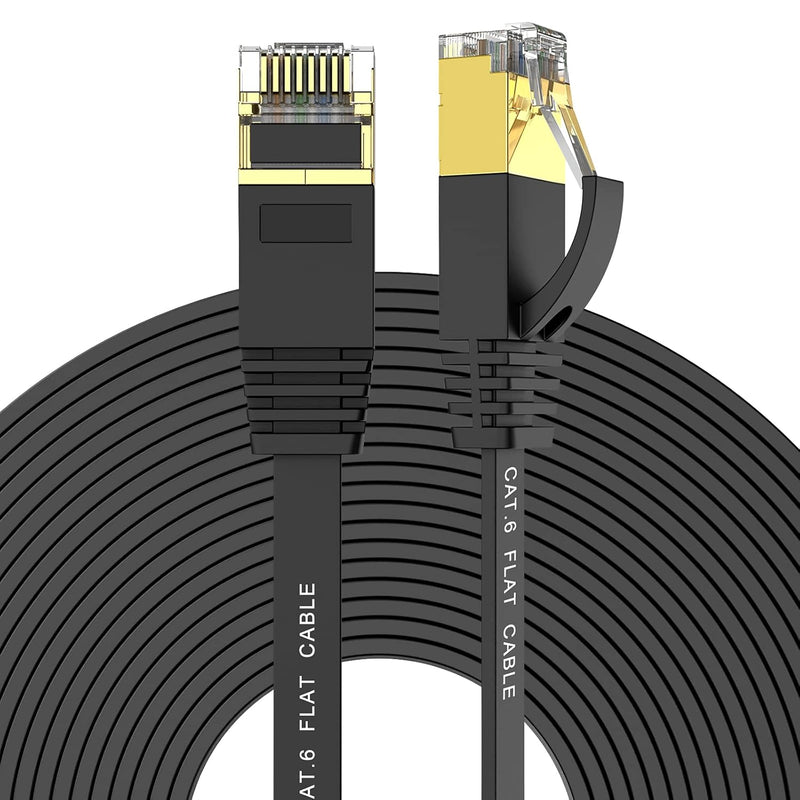 Cat 6 Ethernet Cable 200 Ft High Speed, Long Flat Internet Cable With Rj45 Con