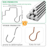 Christmas Light Hooks For Perforated Mesh Gutter Guards Metal Christmas Light Ornament Clips Hangers Gutter Guards Grid Hooks For Xmas Outdoor Hanging Decorations (50, Silver)