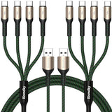 2 Pack 4FT 4 in 1 USB C Splitter Fast Charging Cable for iPhone 17 16 15 Android Tablets